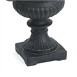 Urn Planter on Pedestal- Cherubs- Carved Antique Black Concrete 24 Inch