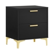 Queen Bedroom Set- Black and Gold- 3 Piece Set with 2 Nightstands