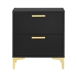 Queen Bedroom Set- Black and Gold- 3 Piece Set with 2 Nightstands