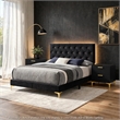 Queen Bedroom Set- Black and Gold- 3 Piece Set with 2 Nightstands
