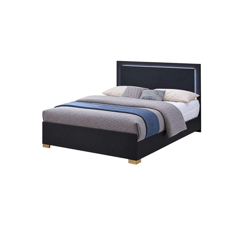 King Bedroom Set- Black and Gold- 2 Piece Set with Nightstand