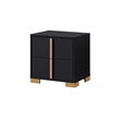 King Bedroom Set- Black and Gold- 2 Piece Set with Nightstand