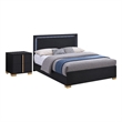 King Bedroom Set- Black and Gold- 2 Piece Set with Nightstand