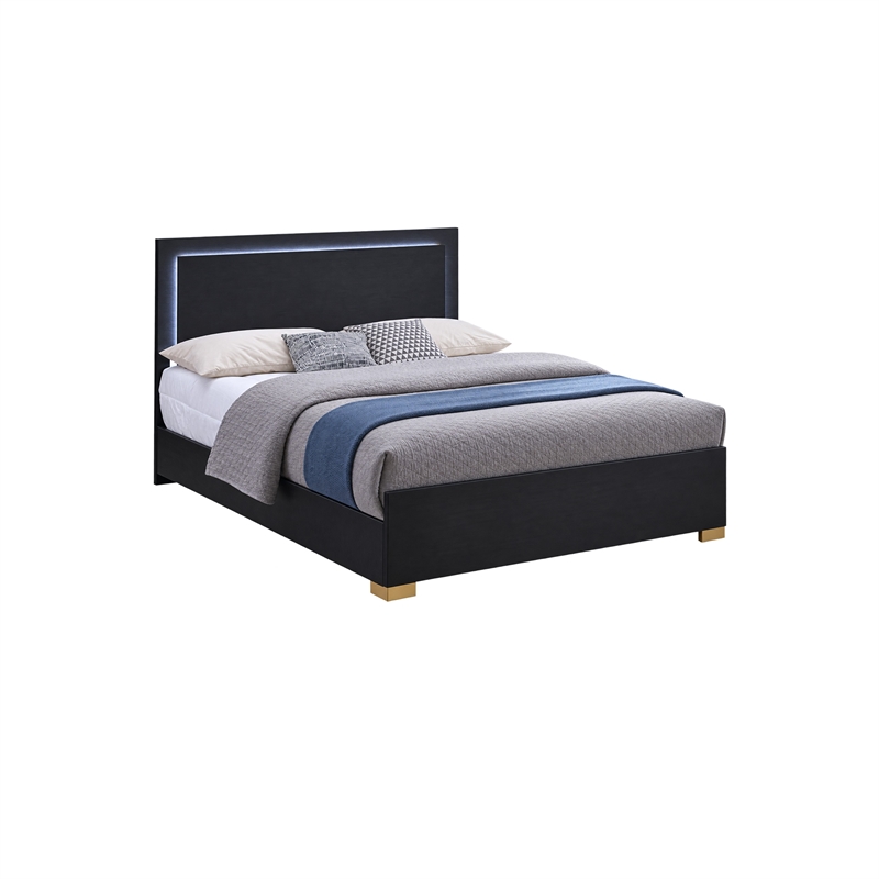 King Bedroom Set- Black and Gold- 3 Piece Set with 2 Nightstands