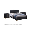 King Bedroom Set- Black and Gold- 3 Piece Set with 2 Nightstands
