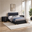 King Bedroom Set- Black and Gold- 3 Piece Set with 2 Nightstands