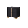 Queen Bedroom Set- Black and Gold- 2 Piece Set with Nightstand