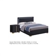 Queen Bedroom Set- Black and Gold- 2 Piece Set with Nightstand