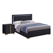 Queen Bedroom Set- Black and Gold- 2 Piece Set with Nightstand