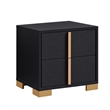 Queen Bedroom Set- Black and Gold- 3 Piece Set with 2 Nightstands
