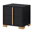 Queen Bedroom Set- Black and Gold- 3 Piece Set with 2 Nightstands