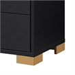 Queen Bedroom Set- Black and Gold- 3 Piece Set with 2 Nightstands