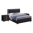 Queen Bedroom Set- Black and Gold- 3 Piece Set with 2 Nightstands