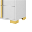 King Bedroom Set- White and Gold- 2 Piece Set with Nightstand