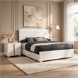 King Bedroom Set- White and Gold- 2 Piece Set with Nightstand