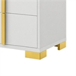 Queen Bedroom Set- White and Gold- 2 Piece Set with Nightstand