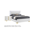 Queen Bedroom Set- White and Gold- 2 Piece Set with Nightstand