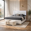 Queen Bedroom Set- White and Gold- 2 Piece Set with Nightstand