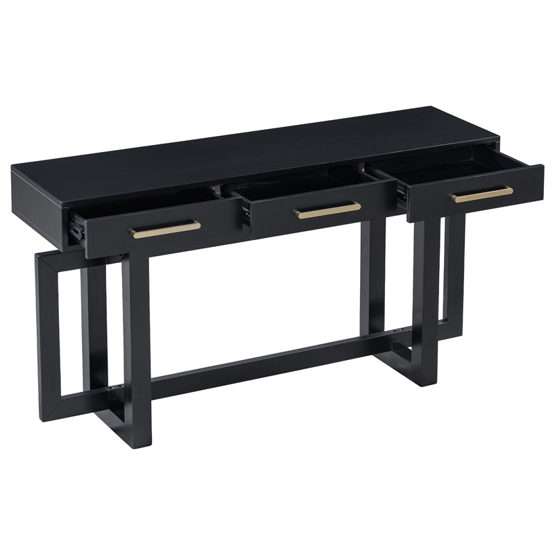 Gracie Console Table with 3 Drawers and Iron Handle Design