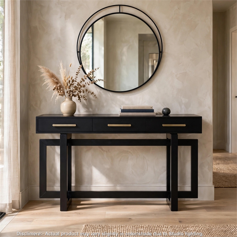 Gracie Console Table with 3 Drawers and Iron Handle Design