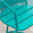 Monalisa 3pc Outdoor Bistro Table Set- Slatted Curved Back Chairs- Teal
