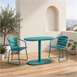 Monalisa 3pc Outdoor Bistro Table Set- Slatted Curved Back Chairs- Teal