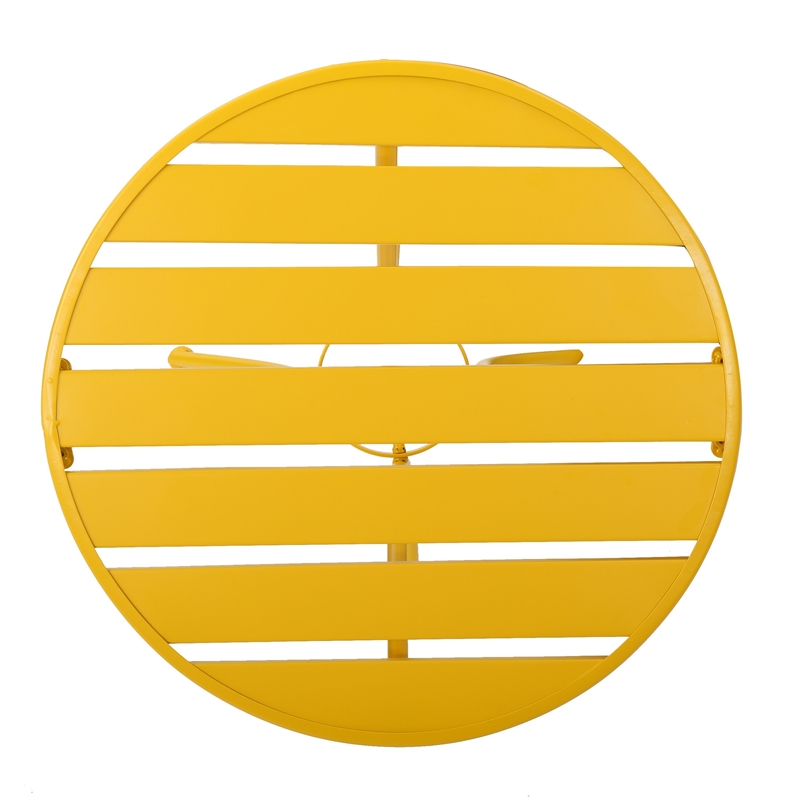 Rune 3pc Outdoor Bistro Set with Round Table and Armchairs- Yellow