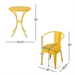 Rune 3pc Outdoor Bistro Set with Round Table and Armchairs- Yellow