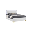 Queen Bedroom Set- White and Gold- 3 Piece Set with 2 Nightstands
