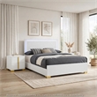 Queen Bedroom Set- White and Gold- 3 Piece Set with 2 Nightstands