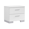 King Bedroom Set- White- 2 Piece Set with Nightstand