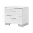 King Bedroom Set- White- 2 Piece Set with Nightstand