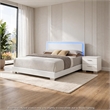 King Bedroom Set- White- 2 Piece Set with Nightstand
