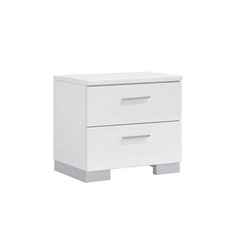King Bedroom Set- White- 3 Piece Set with 2 Nightstands