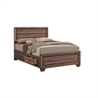 King Bedroom Set- Storage Brown- 2 Piece Set with Nightstand