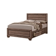 King Bedroom Set- Storage Brown- 3 Piece Set with 2 Nightstands
