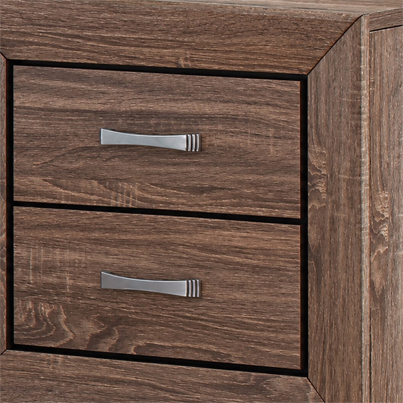 King Bedroom Set- Storage Brown- 3 Piece Set with 2 Nightstands