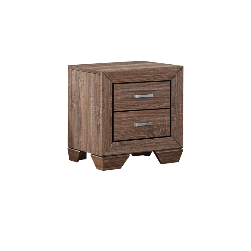 Queen Bedroom Set- Brown- 2 Piece Set with Nightstand