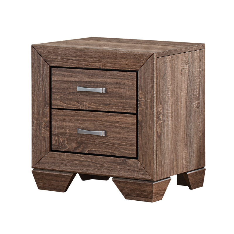 Queen Bedroom Set- Brown- 2 Piece Set with Nightstand