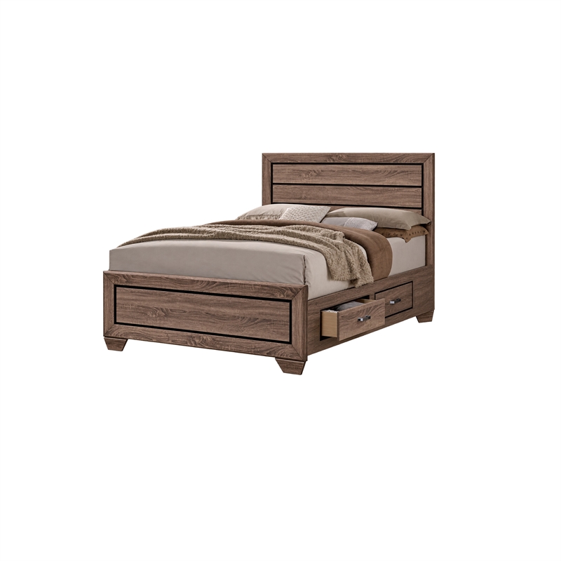 Queen Bedroom Set- Brown- 2 Piece Set with Nightstand