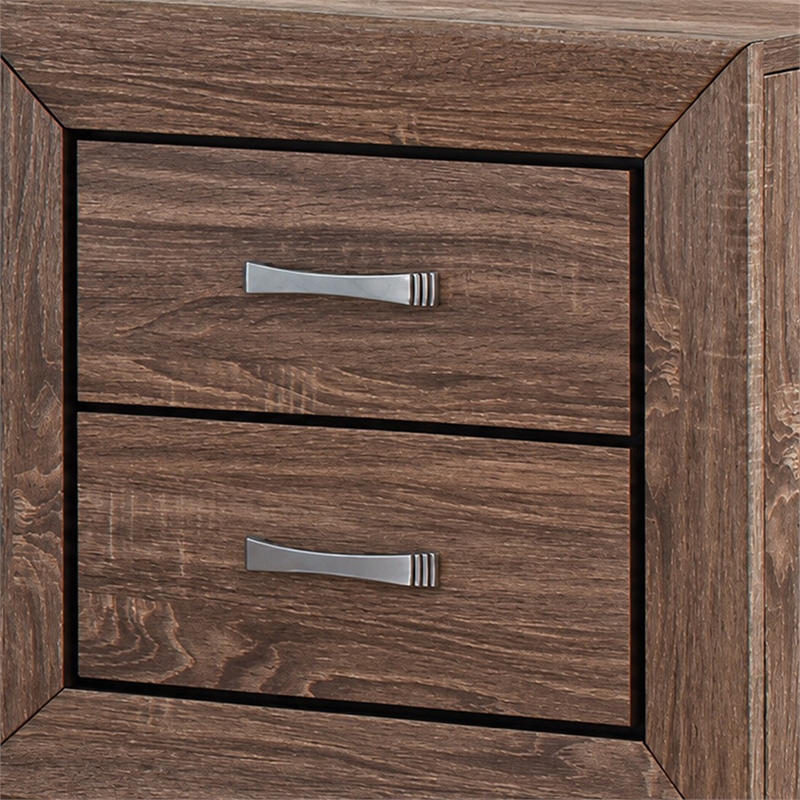 Queen Bedroom Set- Brown- 2 Piece Set with Nightstand