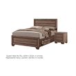 Queen Bedroom Set- Brown- 2 Piece Set with Nightstand