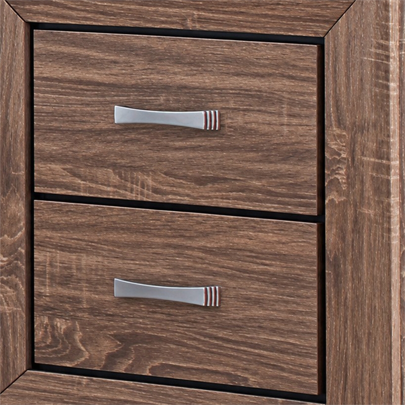 Queen Bedroom Set- Brown- 3 Piece Set with 2 Nightstands