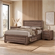 Queen Bedroom Set- Brown- 3 Piece Set with 2 Nightstands
