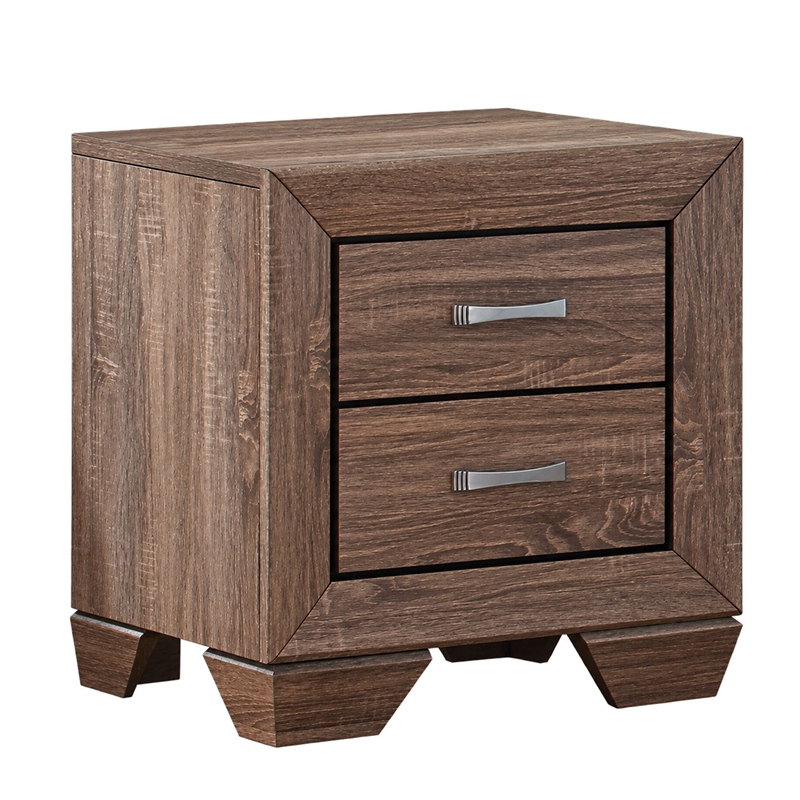 King Bedroom Set- Brown- 2 Piece Set with Nightstand