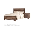 King Bedroom Set- Brown- 2 Piece Set with Nightstand