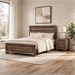 King Bedroom Set- Brown- 2 Piece Set with Nightstand