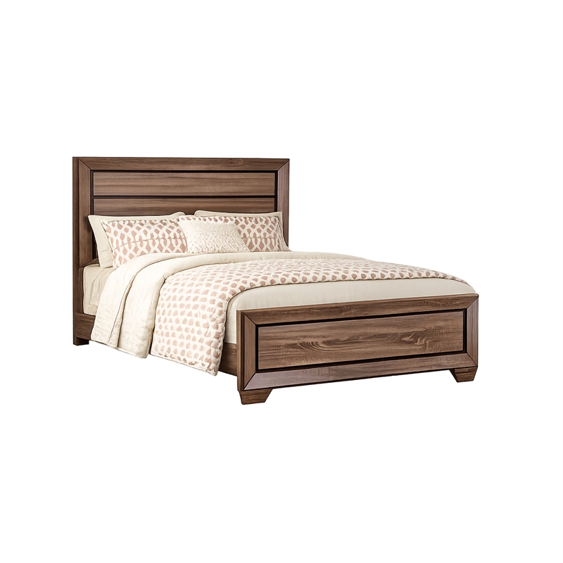 Queen Bedroom Set- Brown- 2 Piece Set with Nightstand
