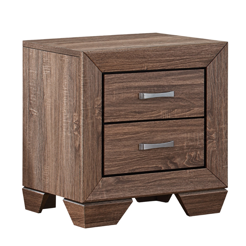Queen Bedroom Set- Brown- 2 Piece Set with Nightstand