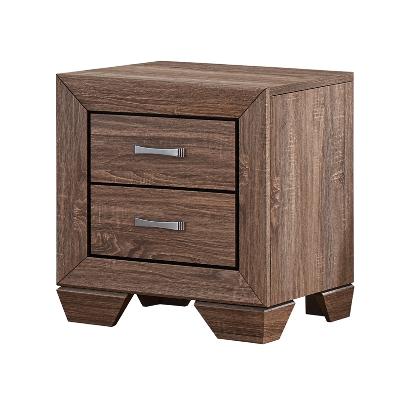 Queen Bedroom Set- Brown- 2 Piece Set with Nightstand